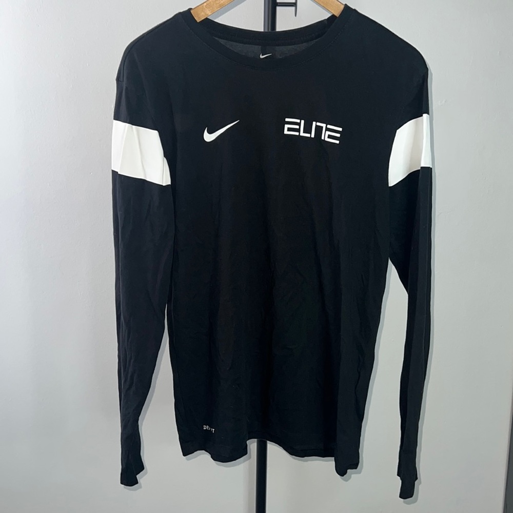 Nike Elite Dri-Fit Long Sleeve Tee, Black/White, Sz Medium, great condition
